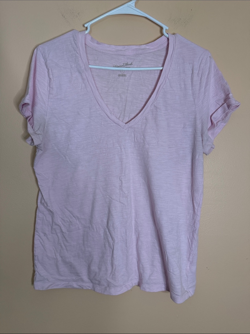 Universal Thread Light Pink V-Neck Short Sleeve Tee